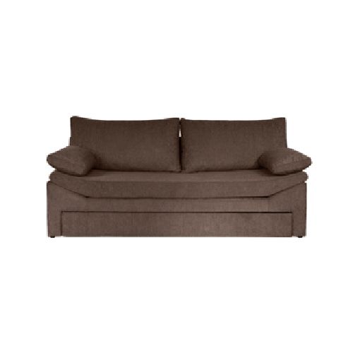 Sofá Cama Divan Dalí 3 Cuerpos de Chenille Zafiro  Chocolate Full Confort  