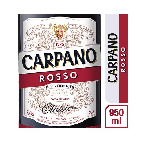 Vermouth Carpano Rosso 950 Ml - Supermercados VEA - Estás Ahorrando Bien