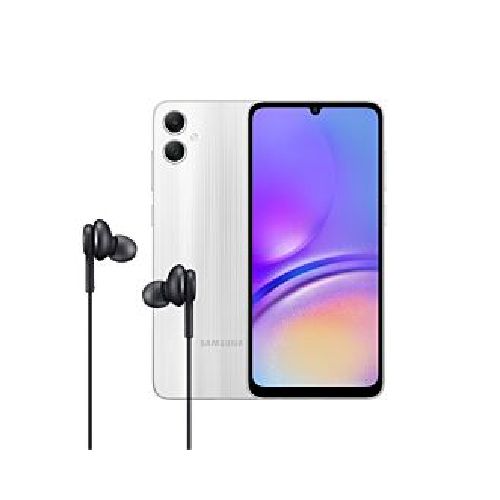 COMBO CELULAR SAMSUNG GALAXY A05 64GB SILVER + AURICULAR IN EAR 3.55MM CON MIC NEGRO