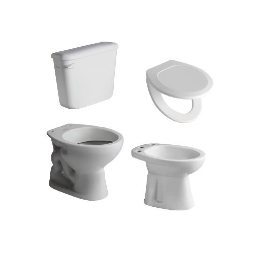 Combo Inodoro corto con Tapa, Bidet y Depósito de colgar Ferrum Andina - Unimax