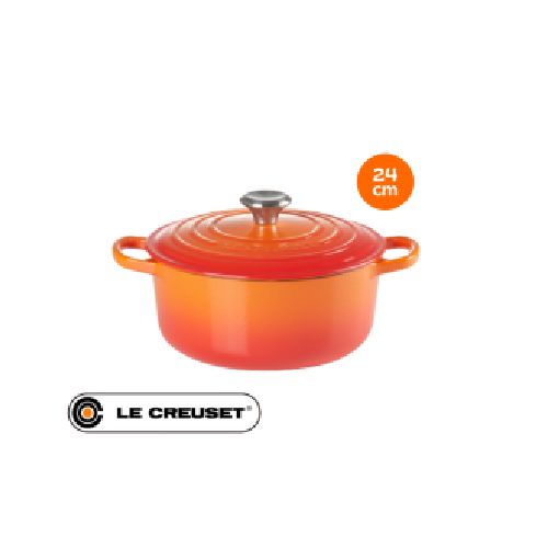 LE CREUSET CACEROLA REDONDA 24 CM NARANJA FLAME