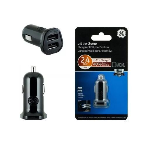 CARGADOR PARA AUTO USB 2 PUERTOS G.E 13455