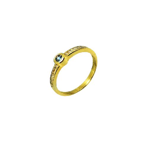 Anillo Solitario OSIRIS AQUA MARINE 18K