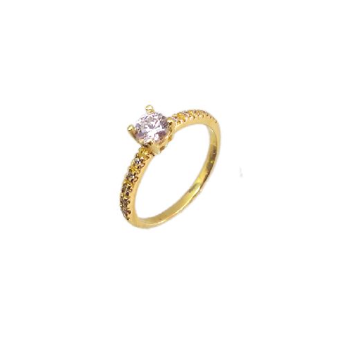 Anillo Solitario HUNAB 18K Gold Crystals