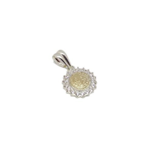 Medalla San Benito - Plata Y Oro - Cubic Zirconio 16mm