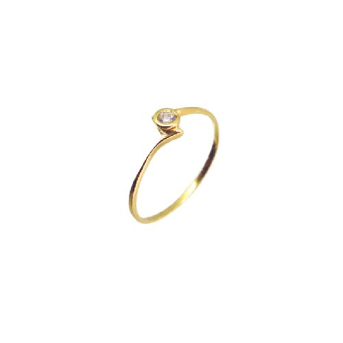 Anillo Solitario Oro 18K Crystal