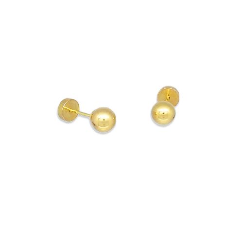 Aros Abridores - Oro 18k - Bolitas 6mm