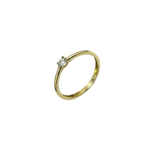 Anillo Solitario MERET 18K Gold Crystal