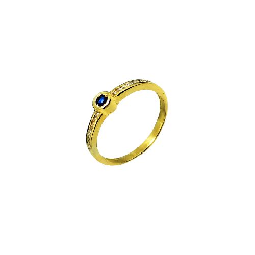 Anillo Solitario OSIRIS BLUE MONTANA 18K