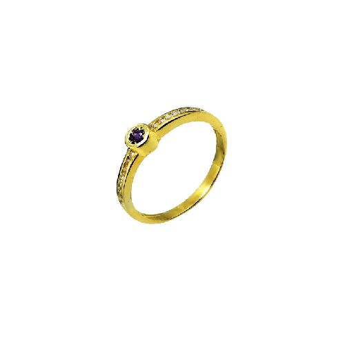 Anillo Solitario OSIRIS AMETHYST 18K