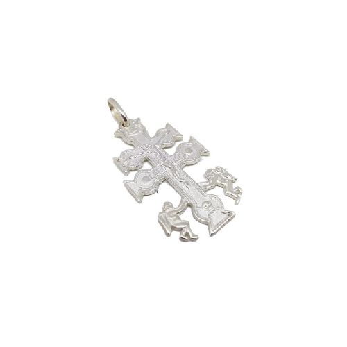 Cruz De Caravaca Doble Faz - Plata 925 Blanca - 40mm