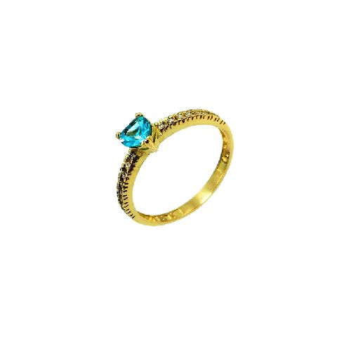 Anillo Solitario BASTET AQUA MARINE 18K