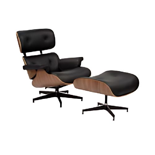 Poltrona Herman Miller Ecocuero Negro Y Rose wood