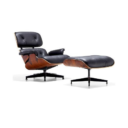 Poltrona Herman Miller Ecocuero Negro Y Walnut