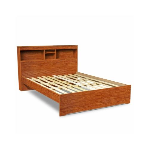 Cama Ecopack Repisa 2 Plaza Caoba 140*190