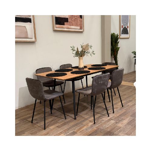 Juego de Comedor Soho con Mesa Extensible Nova Wood + 6 Sillas Soho