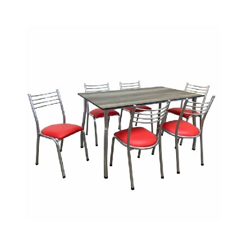 Juego Comedor Milenio 140*80Cm + 6 Sillas Caño 1