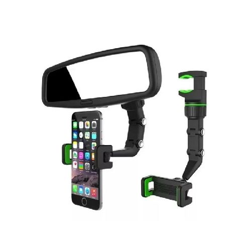 Soporte Celular Gps Auto Retrovisor Espejo Ajustable 360°