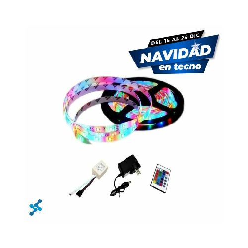 Tira Led 3528 Rgb 5m Con Control Remoto Y Fuente - Efectos