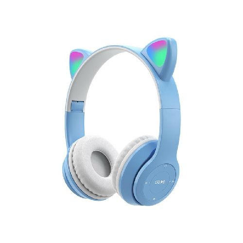 Auriculares Vincha Oreja Gato Luz Led Bluetooth Gatito Niños