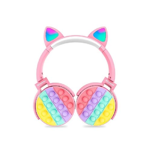 Auriculares Bluetooth Gatito Inalambrico Rgb Popit Antiestre