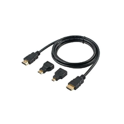 Cable Hdmi 1,5mts 3 En 1 Adaptadores Mini Hdmi Y Micro Hdmi