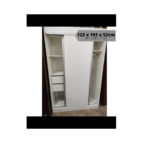 Placard Puertas Corredizas 2 Cajones (PIRO-DPC123) - Blanco