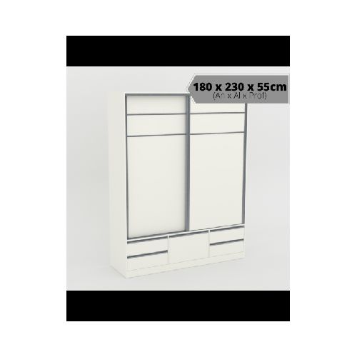 Placard 2 puertas corredizas - 180x230cm Blanco