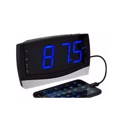 Radio reloj despertador DAEWOO DI-978. Display Led. Radio FM. Con cargador USB.