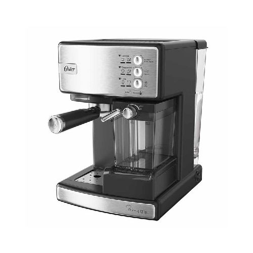 Cafetera express OSTER EM6603SS PRIMA LATTE. Silver. Para uso con café molido o cápsulas Dolce Gusto. Bomba de 15 bares.