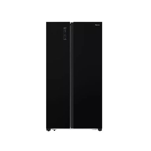 Heladera Side by Side 518 lts. HISENSE RC-67WSG BLACK GLASS. Negra. No Frost. EE A+