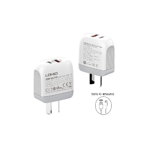 Cargador De Pared Ldnio A2316c PD+QC3.0 Tipo C-iPhone  