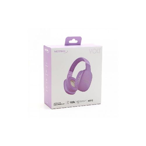 Auricular Bluetooth/cable/microsd Netmak Purple Nm-volt-p