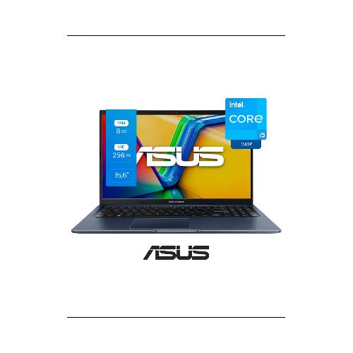 Notebook Intel I5 1240p Asus Vivobook 8gb (+slot Libre)/ssd 256gb Nvme/15,6¨ Fhd/ Freedos/ Quiet Blue/ X1502za-ej349/ 90nb0