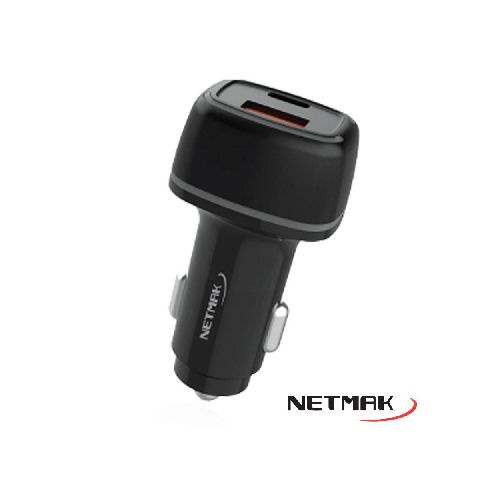 CARGADOR AUTO NETMAK TIPO C+USB