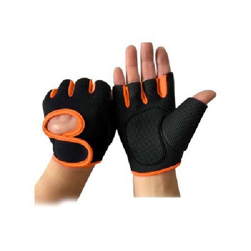 par de guantes fitness cuero naranja  