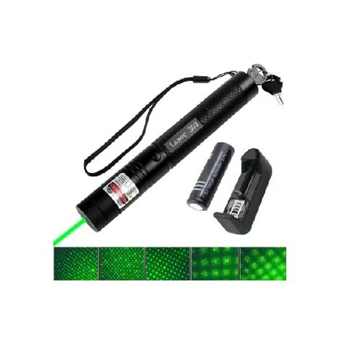 Puntero Láser Verde Recargable + Batería 18650 + Cargador + 2 llaves  