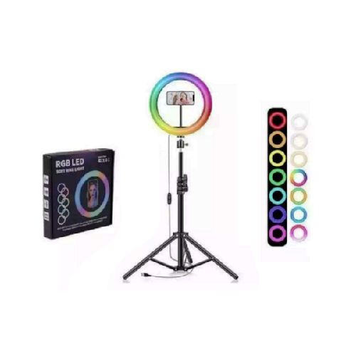 Aro de Luz 36cm - RGB - Con tripode de 2.10 metros - Luz selfie  