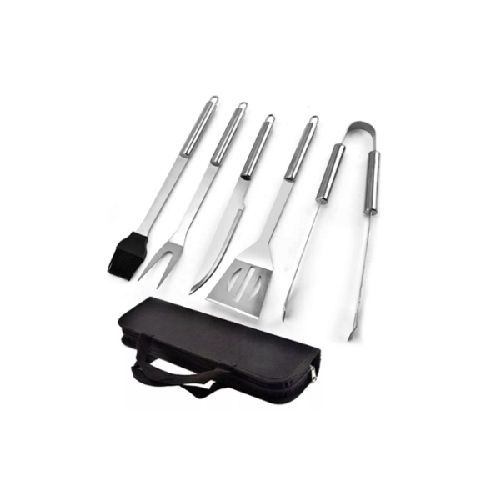 Set De Asado Acero - 5 Piezas Con Estuche - Ideal regalo  