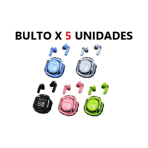 5 unidades - Auriculares Ultrapods Max Bluetooth 5.3 - Pantalla digital - 1 cada color  