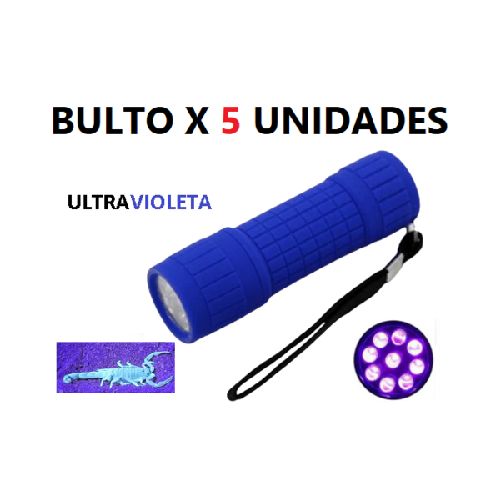 5 unidades - Linterna UV ultravioleta (Ideal para hallar alacranes en la oscuridad)  