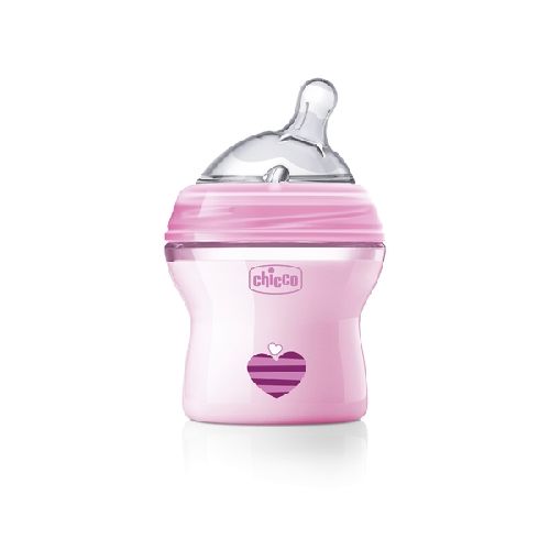 Biberón  Natural Feeling 150 ml 0 meses + F.lento Rosa Chicco  