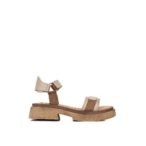 Sandalias con velcro de cuero canela |Sandalias de mujer | Batistella.com.ar - Batistella Tienda Online |Primavera Verano 2024