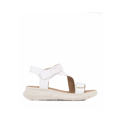 Sandalias de cuero blanco con velcro|Mujeres| Batistella.com.ar - Batistella Tienda Online |Primavera Verano 2024