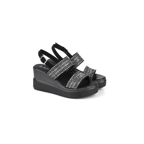 Sandalias taco chino negro en simil cuero con strass|Mujeres|Batistella.com.ar - Batistella Tienda Online |Primavera Verano 2024