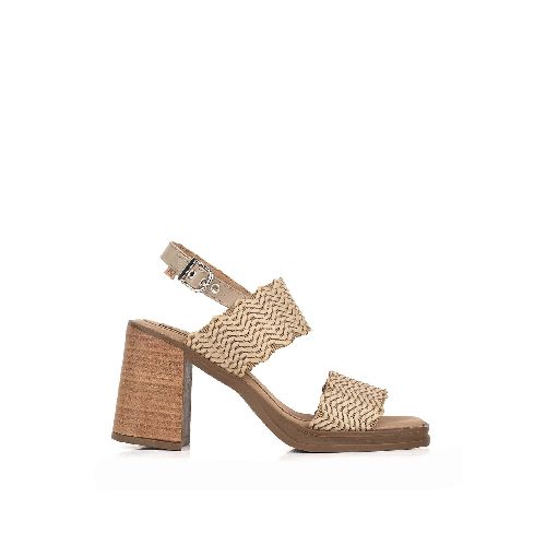 Sandalias altas de cuero trenzado mielMujeres|Batistella - Batistella Tienda Online |Primavera Verano 2024