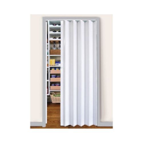 FG - Puerta plegadiza PVC con traba ciega blanca 084x200  