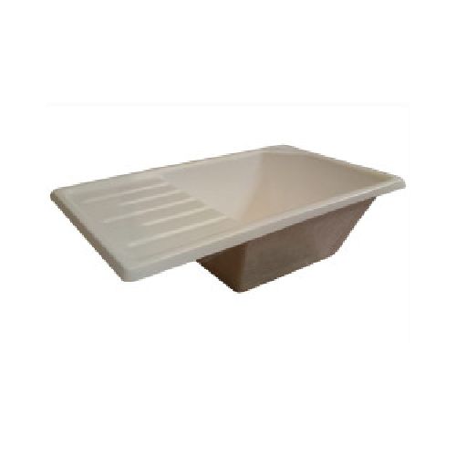 Pileta fibra de vidrio reforzada con mesada izquierda 75x46cm - RUCO  