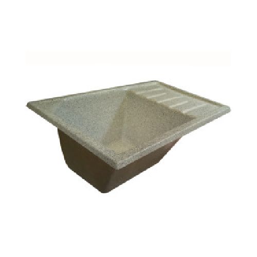 Pileta fibra de vidrio símil gris mara con mesada derecha 75x46cm - RUCO  