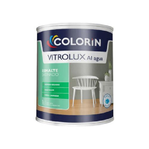 Colorin - Esmalte al agua satinado vitrolux blanco 1 litro  